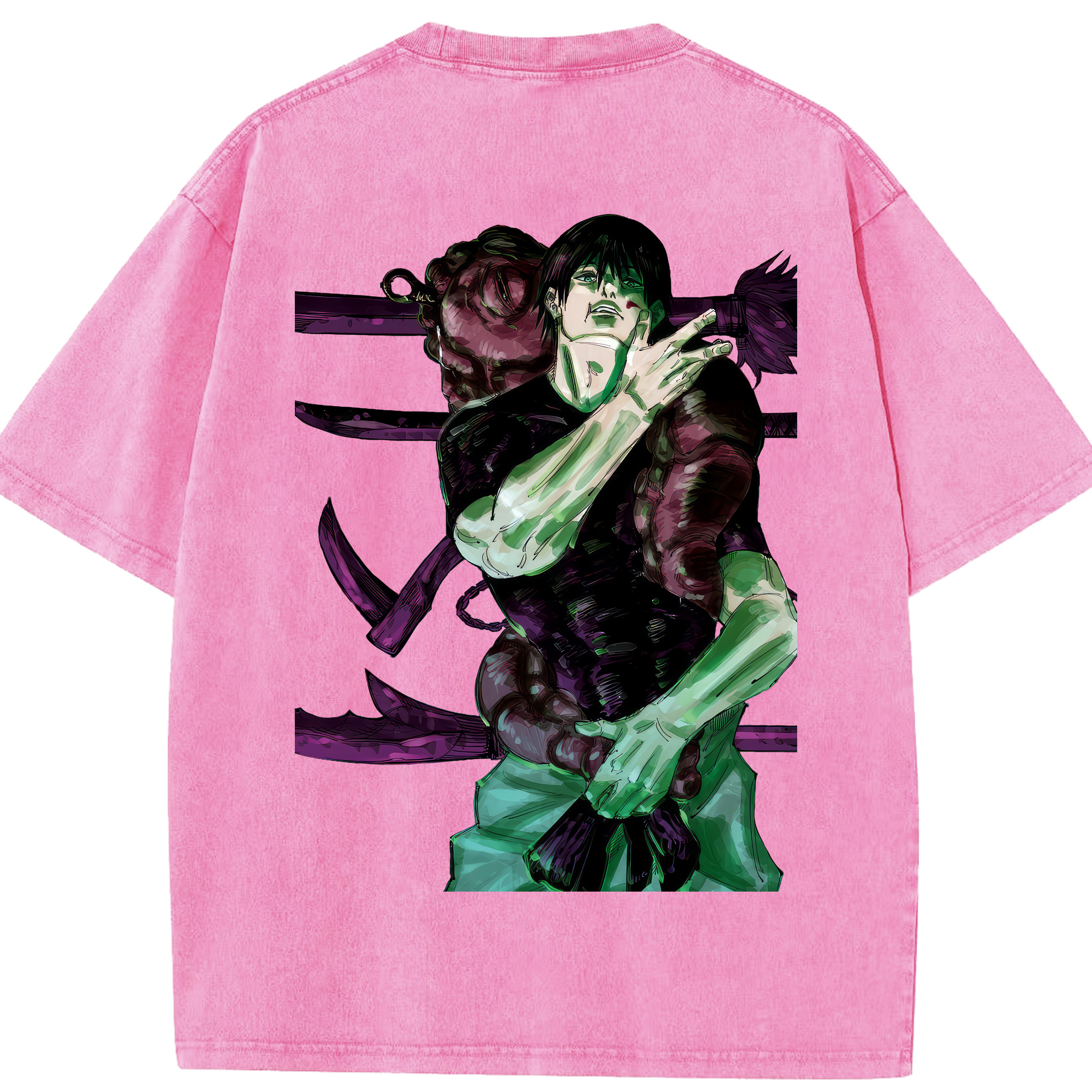 （画像用） 呪術廻戦 Jujutsu Kaisen 綿100% ヴィンテージ風 半袖Tシャツ（背面プリント）